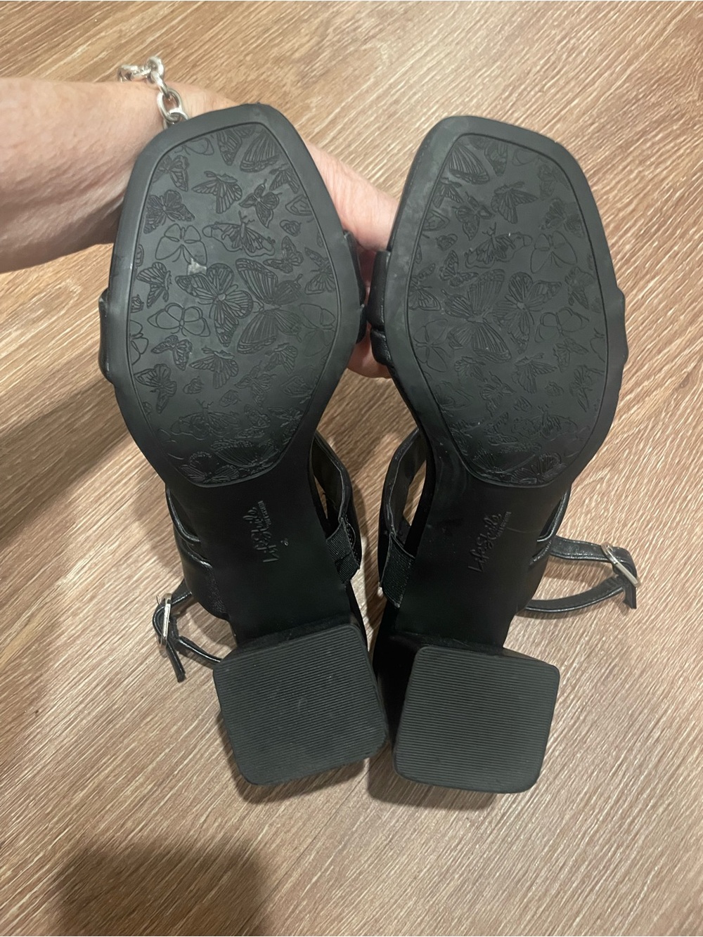 Life Stride Celia Black Strappy Block Heel Sandals - Picture 6 of 10